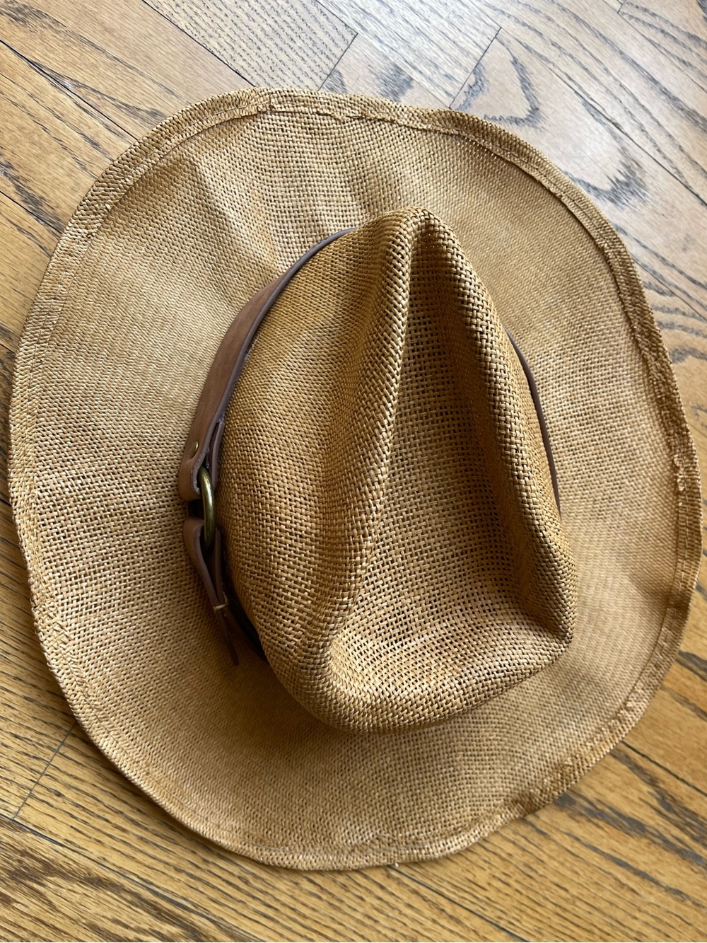 FRYE Straw Cowboy Hat Leather Band - Picture 5 of 12